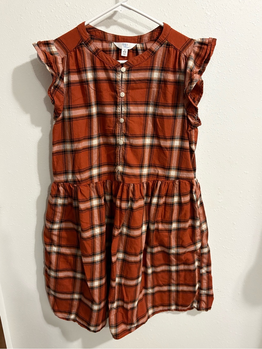 Time and Tru Plaid 100% Cotton Midi Dress Size Small